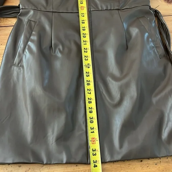 Brown Faux Lether Jacket by egreis size M - Picture 9 of 17